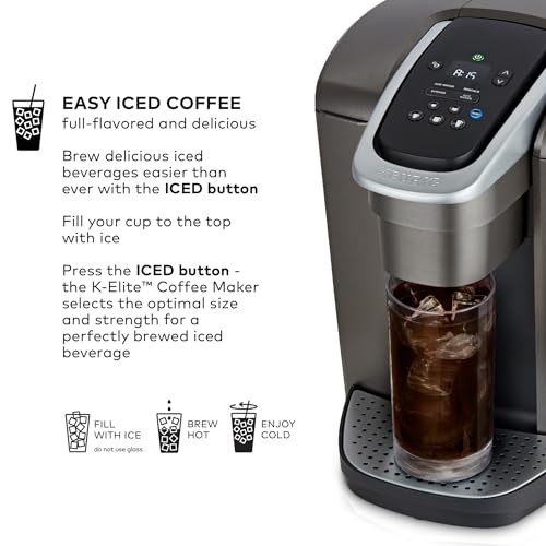 Keurig K-Elite Single Serve K-Cup Pod Coffee Maker, with Strength and Temperature Control, Iced Coffee Capability, 8 to 12oz Brew Size, Programmable, Brushed Slate - Image 5