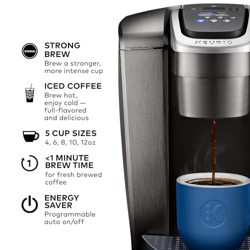 Keurig K-Elite Single Serve K-Cup Pod Coffee Maker, with Strength and Temperature Control, Iced Coffee Capability, 8 to 12oz Brew Size, Programmable, Brushed Slate - Image 2