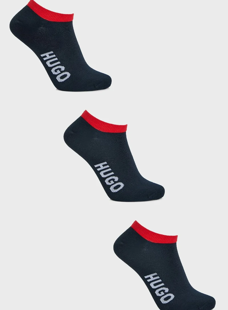 HUGO 3 Pack Logo Socks