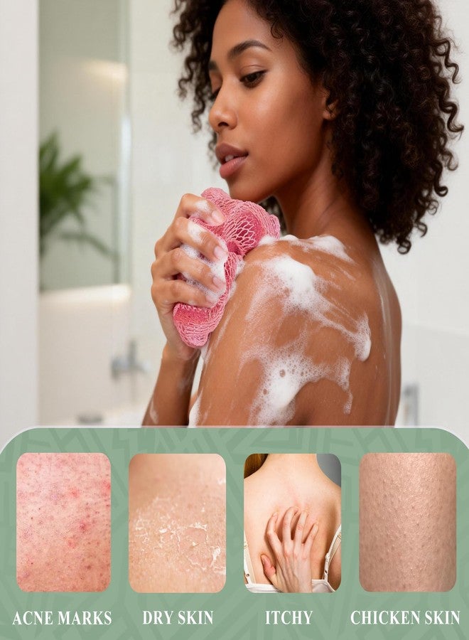 SPMKTBOZAI African Net Sponge Authentic, 3 Pack Shower Loofah Sponge, Body Scrubber for Women and Men Daily Use Body Care & Face Gentle Daily Exfoliation, Travel Portable Bath Accessories Spa Gifts - Image 4