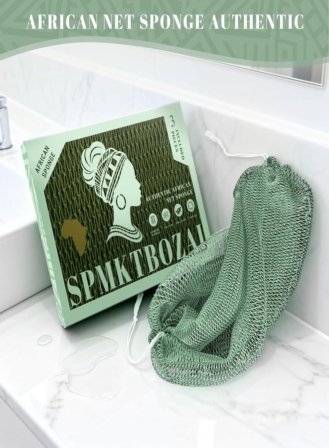 SPMKTBOZAI African Net Sponge Authentic, 3 Pack Shower Loofah Sponge, Body Scrubber for Women and Men Daily Use Body Care & Face Gentle Daily Exfoliation, Travel Portable Bath Accessories Spa Gifts - Image 3