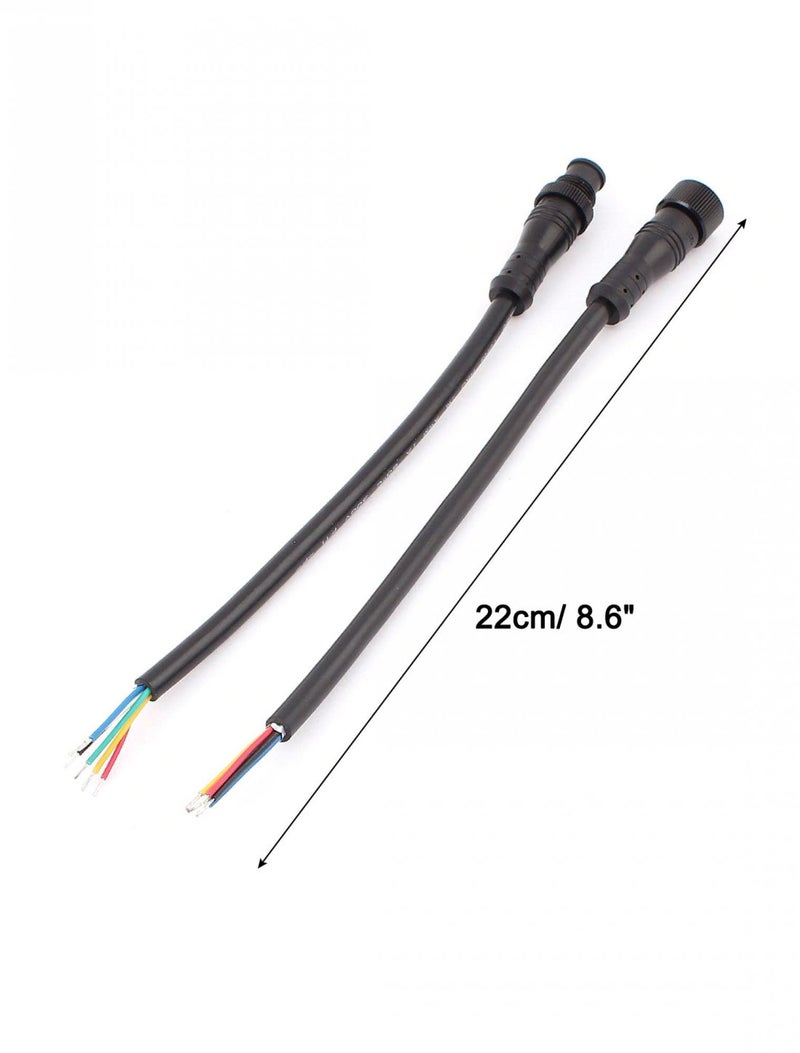 uxcell Pair 6 Pin Male Female Waterproof Connector Cable for LED Light Strips - Image 2