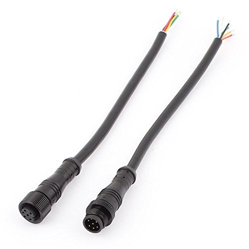 uxcell Pair 6 Pin Male Female Waterproof Connector Cable for LED Light Strips - Image 1
