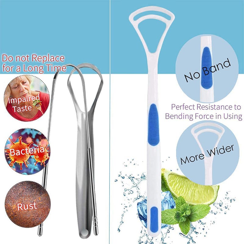 BRIGHTZONE tongue cleaner Fights Bad Breath & Oral Health Care Improved Taste Sense for fresh people of india for adult & children Flexible Handle Easy to Use pack of 2 - Image 5