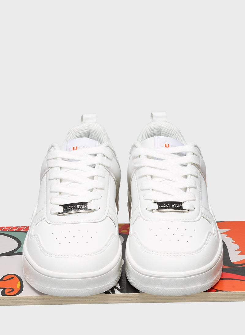 LUCKY STEP Women Fashion Sneakers Leather Low Top Tennis Shoes Lace Up Casual Comfortable Walking Shoe - Image 4