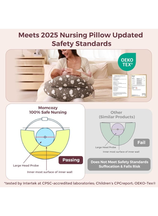 Bukela Nursing Pillow for Breastfeeding, Pioneering Safety Fence,  Wider Feeding Pillows for More Support for Mom & Baby, Easier Nursing & Hand Free, Fit for All,  Removable Cotton Cover - Image 2