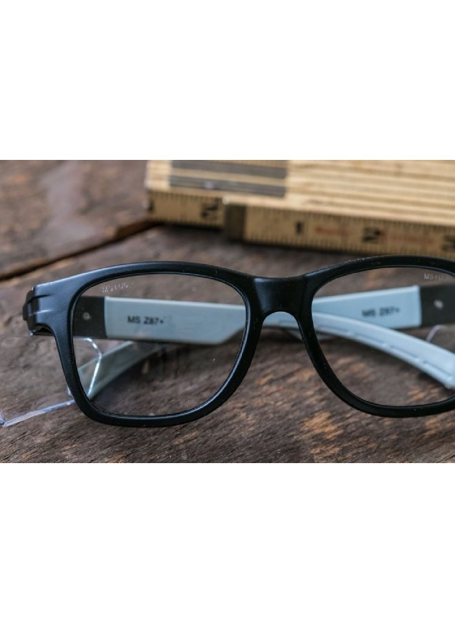 Magid Glove & Safety Magid Classic Black Safety Glasses Iconic Design Series Y50BKAFC with Side Shields and Cloth Case - UV Protection Anti Fog Coating Clear Lens 1 Pair  - Image 3