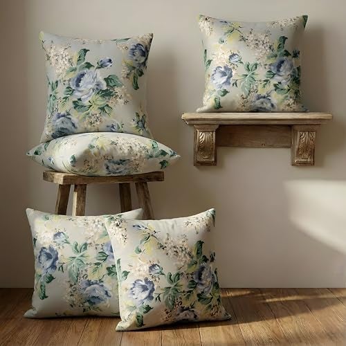 Clasiko Cotton Cushion Covers 16x16 – Set of 5 Decorative Cushion Covers, Garden Frost, Soft Cotton, Hidden Zip, Sofa & Bedroom Décor - Image 3