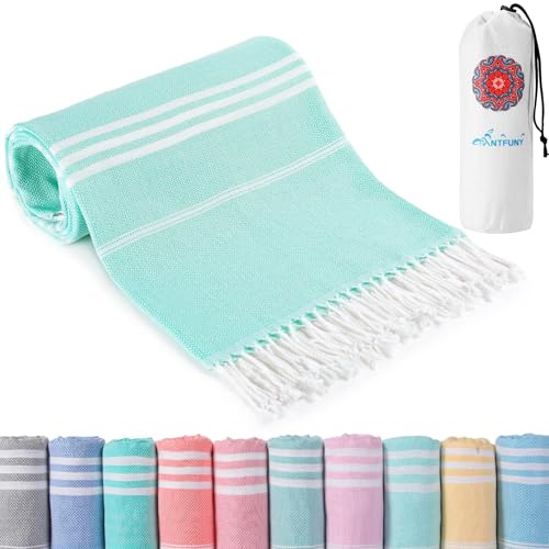 Antfuny Turkish Beach Towels Vacation Essentials Quick Dry Sand Free Oversized Bath Pool Swim Towel Extra Large XL Blanket Adult Travel Cruise Accessories Must Haves Clearance Stuff Necessities - Image 1