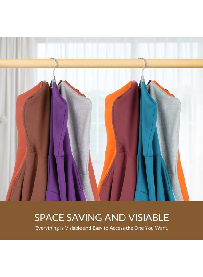 ZEDODIER Hoodie Hangers, 2 Pack Rotatable Hoodie Organzier for Closet, Max 16 Storage Capacity Hoodies Holder, Metal Space Saving Closet Organizers and Storage, Silver - Image 4