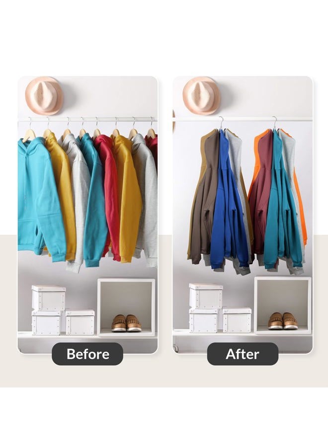 ZEDODIER Hoodie Hangers, 2 Pack Rotatable Hoodie Organzier for Closet, Max 16 Storage Capacity Hoodies Holder, Metal Space Saving Closet Organizers and Storage, Silver - Image 2