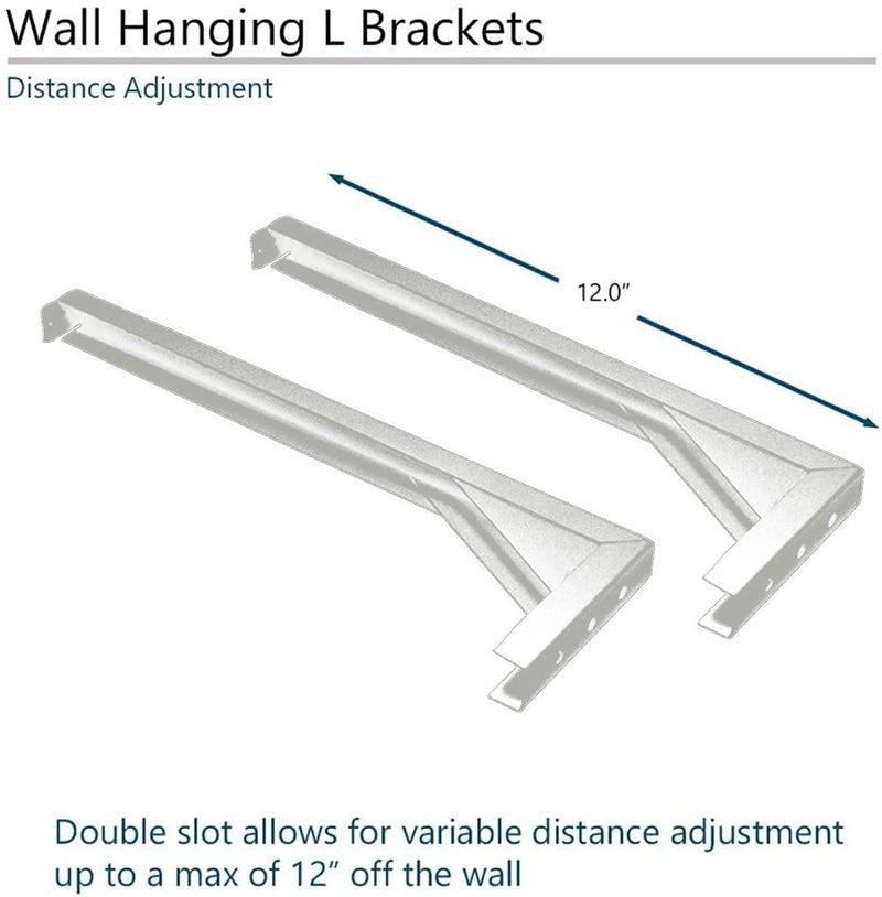Spline حاملات/خطافات شاشة العرض بشكل L، قاعدة قابلة للتعديل من 1.2" إلى 11"، رقم الموديل 11INCH L - Image 5