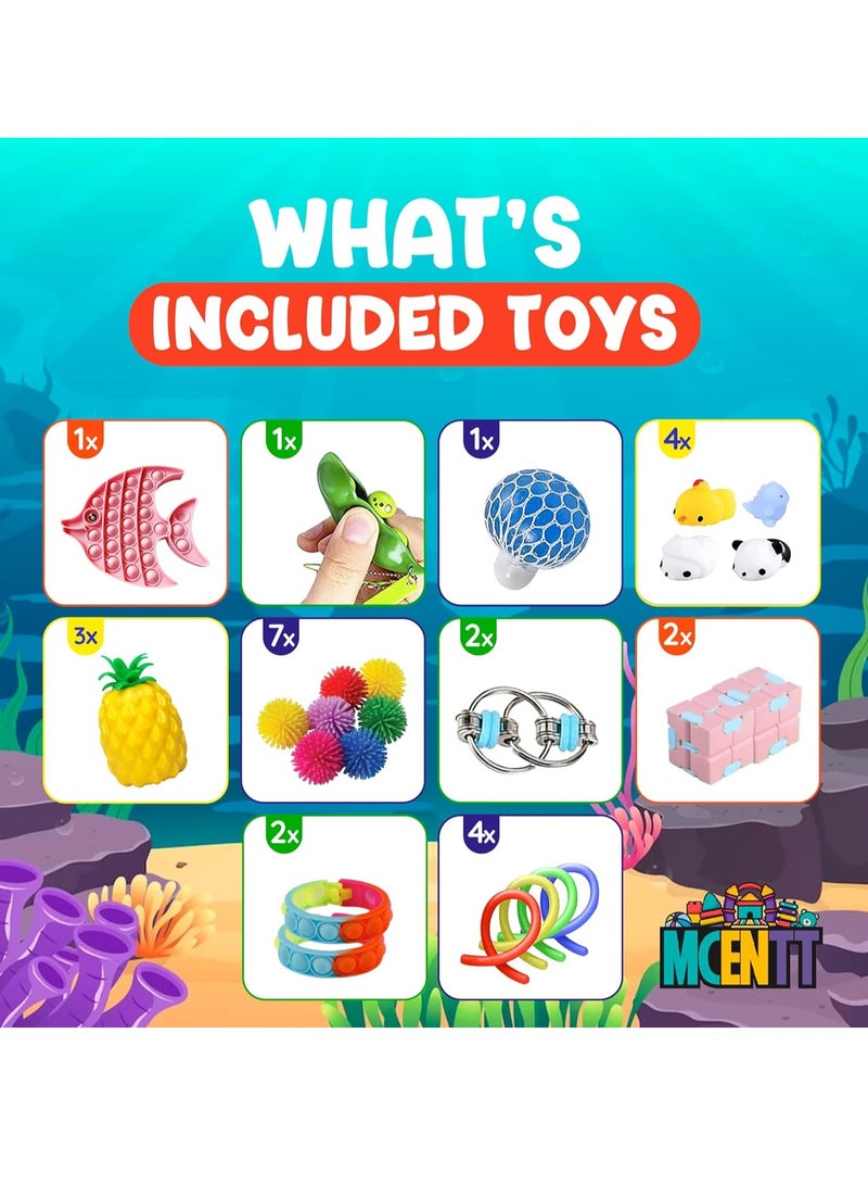 MCENTT 50 Pcs Fidget Toys Set for Kids & Adults – Simple Dimple Pop It Toys for Stress Relief, Anxiety, ADHD & Autism Therapy, Party Favors, Classroom Prizes - Image 2