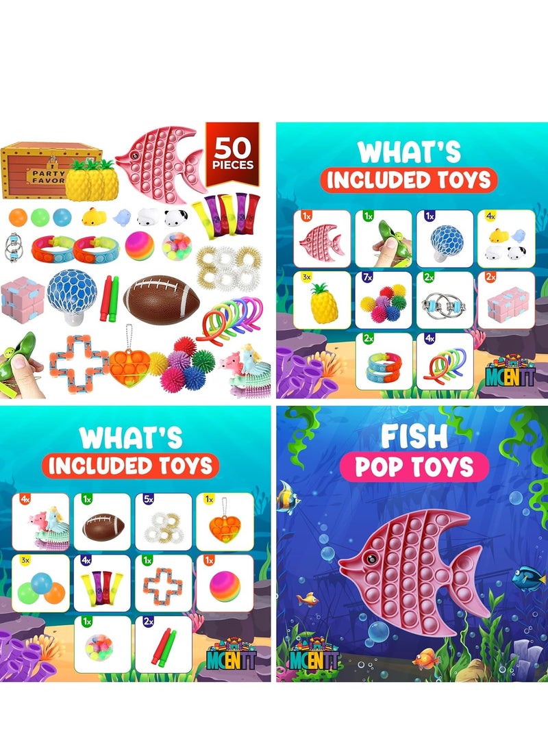 MCENTT 50 Pcs Fidget Toys Set for Kids & Adults – Simple Dimple Pop It Toys for Stress Relief, Anxiety, ADHD & Autism Therapy, Party Favors, Classroom Prizes - Image 5