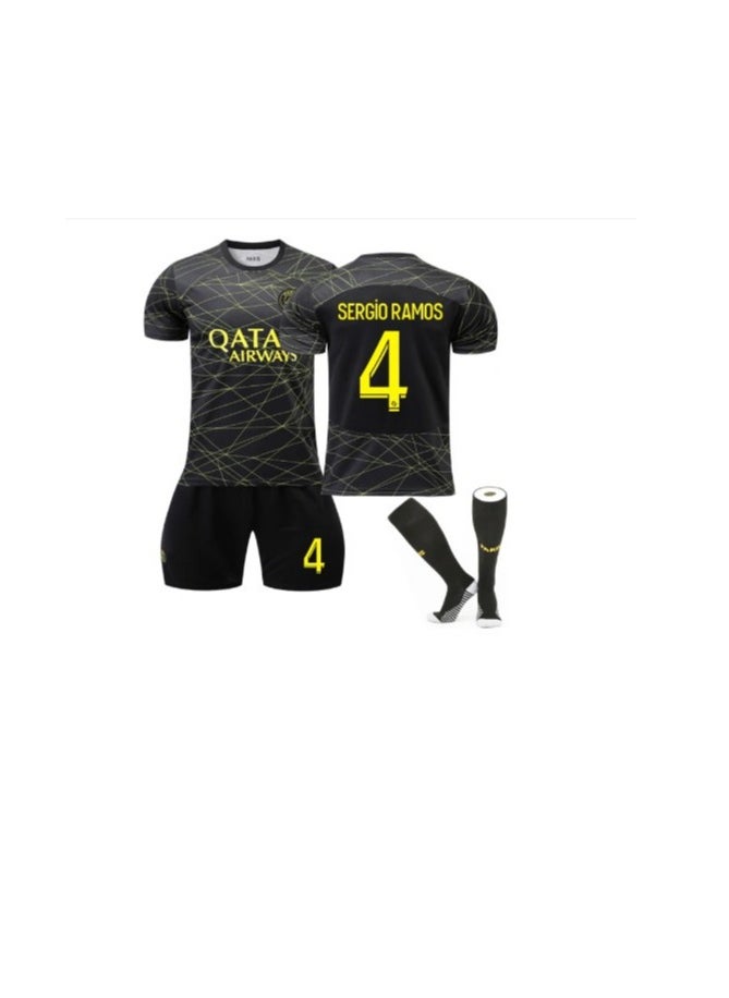 Generic - Paris Saint-Germain Three Guests Football Jersey No.4 Sergio Ramos Football Jersey, Tracksuit Football Jersey, Shorts and Socks Jersey Sets for Adults suit - Image 1