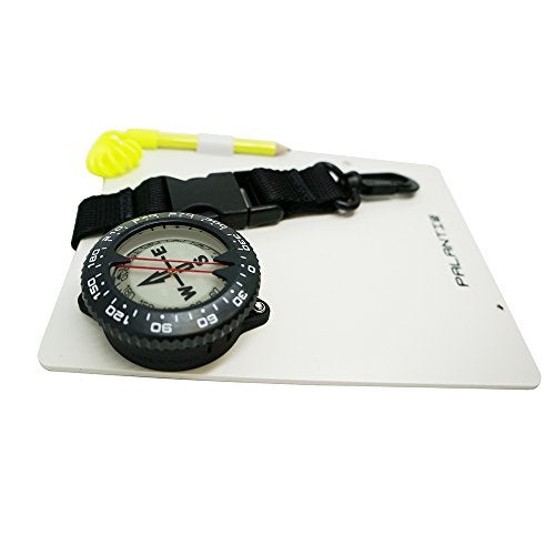 Palantic Scuba Dive Writing Slate with Compass & Pencil, 7.3"x6" Durable Slate, 2" Compass, Underwater Notepad Replaceable Pencil Clip, Diving Gear for Navigation Communication - Image 2