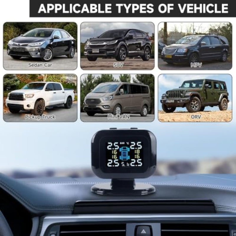 نظام مراقبة ضغط الإطارات، شاشة شاحن USB TPMS مع 4 أجهزة استشعار و5 أوضاع إنذار، شاشة LCD ملونة، مراقبة الضغط ودرجة الحرارة في الوقت الحقيقي، سهلة التركيب، مثالية لسيارات RV SUV MPV - Image 4