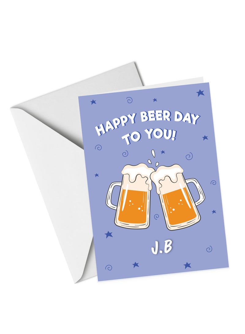 A4 Personalised Greeting Card Happy Beer Day to You