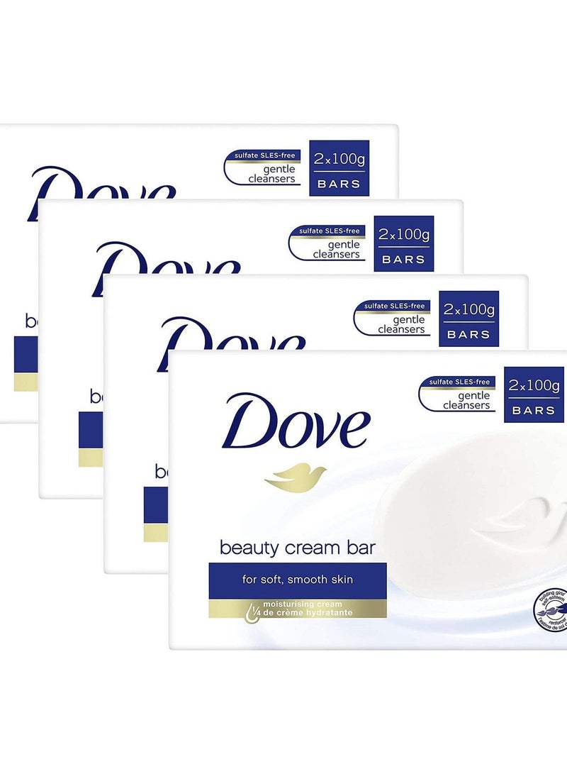 Dove Beauty Original Cream Soap Bar 4 Packs (8 Bars)