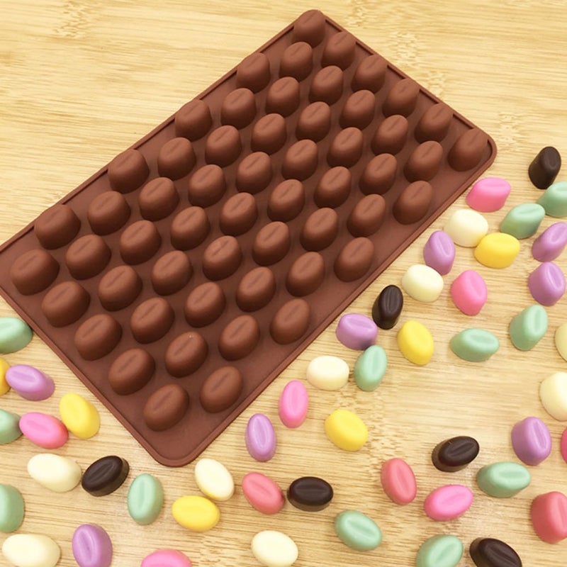 Akoak Silicone Mold 55 Cavity Mini Coffee Beans Chocolate Sugar Candy Mold Cake Decor 2 Count - Image 3