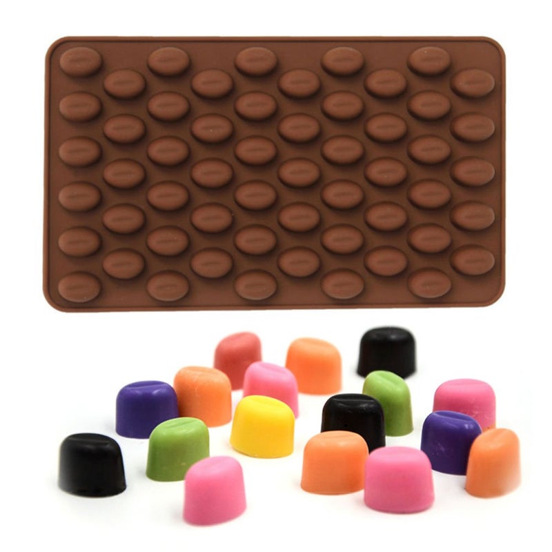 Akoak Silicone Mold 55 Cavity Mini Coffee Beans Chocolate Sugar Candy Mold Cake Decor 2 Count - Image 2