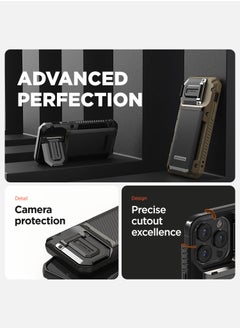 VRS Design Damda Glide Duo Guard iPhone 16 Pro MAX Case Cover Wallet with Semi Automatic Credit Card Holder Slot [4 Cards] & Camera Lens Protector Kickstand - Metallic Red  - Image 3