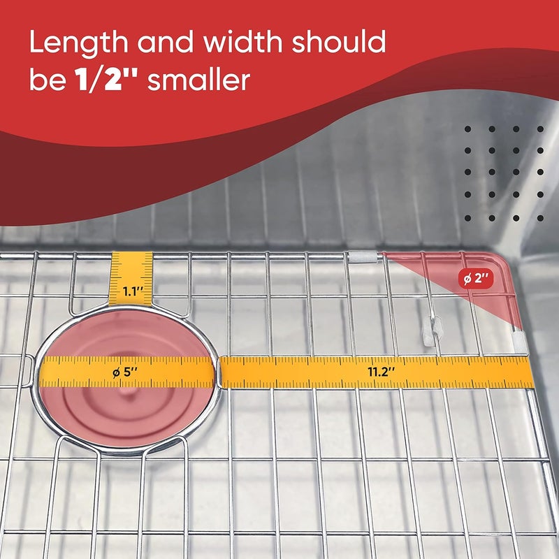 Granatan Sink Protectors for Kitchen Sink, Stainless Steel Sink Protector 27-1/2" x 13-1/2" x 1-1/4", Sink Bottom Grid - Image 4