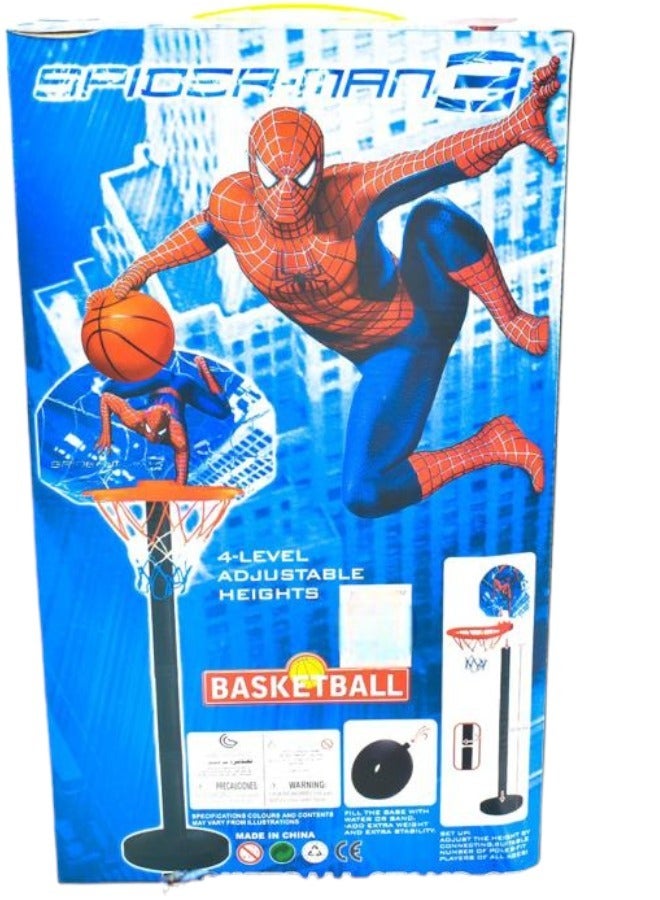 مجموعة سبايدر مان ميني لكرة السلة بقاعدة قوية مع حامل قابل للتعديل لتخصيص ارتفاع الحامل