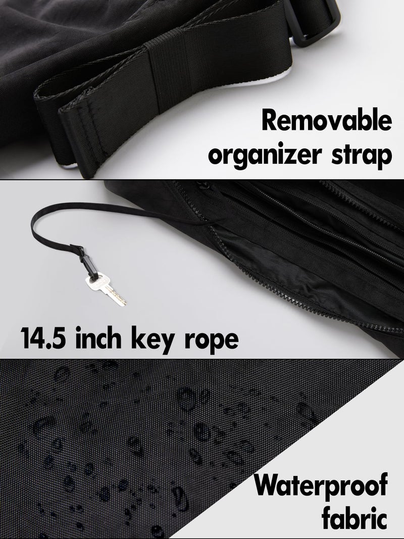 FASTFAIRY Medium Nylon Crossbody Crescent Bag: Black Slouchy Style Shoulder Casual with 47" Adjustable Strap - Minimalist Environmentalist - Commuting Work Daily - Image 4