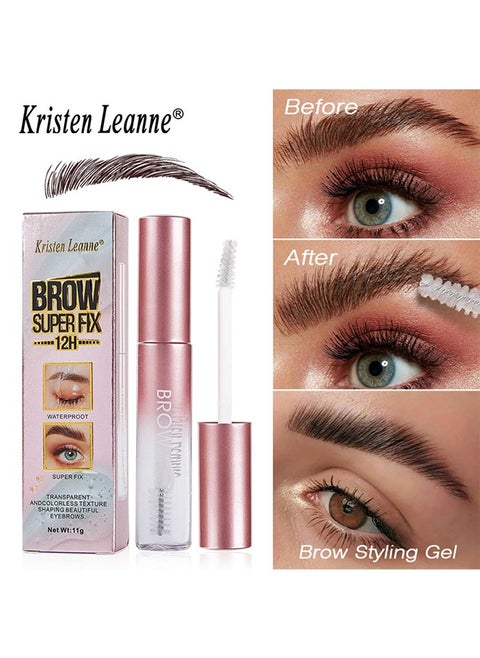 Brow Super Fix 12H-Waterproof Eyebrow Gel Brow Setting Gel Clear Long Lasting Eyelash Fix Gel For 3D Natural Brows Eyebrow Pencil