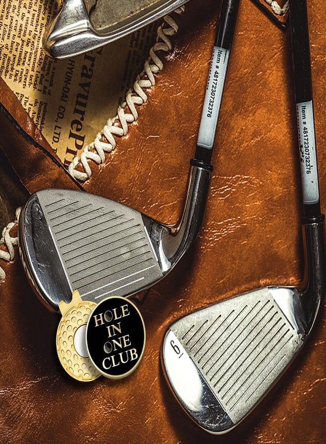 rofiowa Hole in One Club Black Gold Golf Ball Marker with Hat Clip, Funny Golf Accessories for Men Women, Christmas Father's Day Birthday Gifts for Golf Fan Golfer, Novelty Golf Gifts (OBJ052) - Image 4