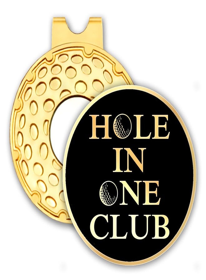 rofiowa Hole in One Club Black Gold Golf Ball Marker with Hat Clip, Funny Golf Accessories for Men Women, Christmas Father's Day Birthday Gifts for Golf Fan Golfer, Novelty Golf Gifts (OBJ052) - Image 1