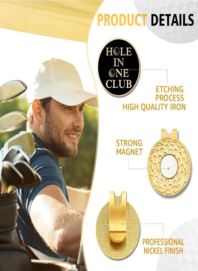 rofiowa Hole in One Club Black Gold Golf Ball Marker with Hat Clip, Funny Golf Accessories for Men Women, Christmas Father's Day Birthday Gifts for Golf Fan Golfer, Novelty Golf Gifts (OBJ052) - Image 3