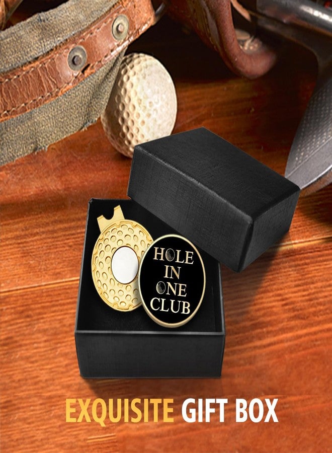 rofiowa Hole in One Club Black Gold Golf Ball Marker with Hat Clip, Funny Golf Accessories for Men Women, Christmas Father's Day Birthday Gifts for Golf Fan Golfer, Novelty Golf Gifts (OBJ052) - Image 5