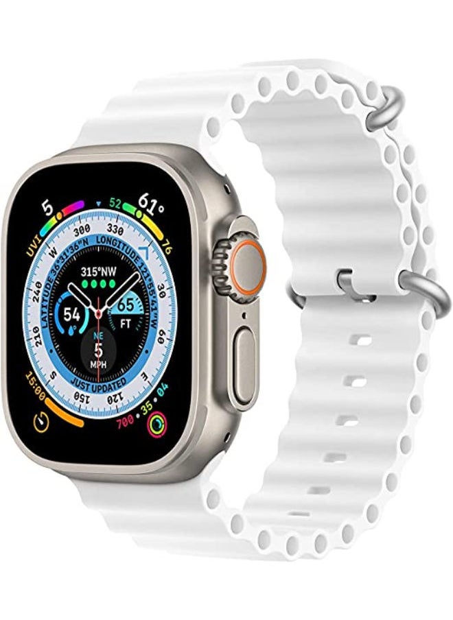 SHOPI - Newest Silicone Ocean Watch Band For Apple Watch Series 8 7 6 5 4 3 2 1 SE Compatible With Apple Watch Band 42mm 44mm 45mm 49mm Replacement Women Mens, Sport  slides Strap for iWatch Ultra - Image 1