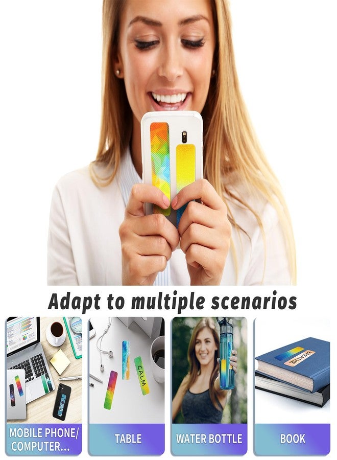 TOEMUR 48 Pieces Unique Sensory Stickers for Anxiety Relief Items - Sensory Strips with Storage Box - 2 Textured Surface Fidget Strips for Office & Classroom Desk - Relieve Adult & Teen Stress - Image 5