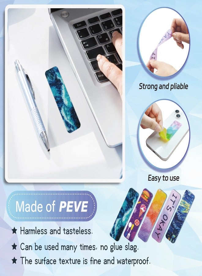 TOEMUR 48 Pieces Unique Sensory Stickers for Anxiety Relief Items - Sensory Strips with Storage Box - 2 Textured Surface Fidget Strips for Office & Classroom Desk - Relieve Adult & Teen Stress - Image 4