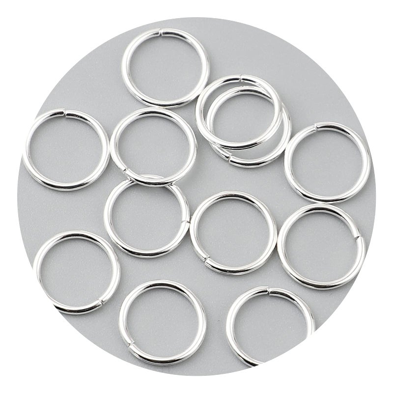 HDSupplies 200 Pieces - 10mm Jump Rings Shiny Silver Tone Plated - 18 Gauge (1mm Thickness) - Image 4