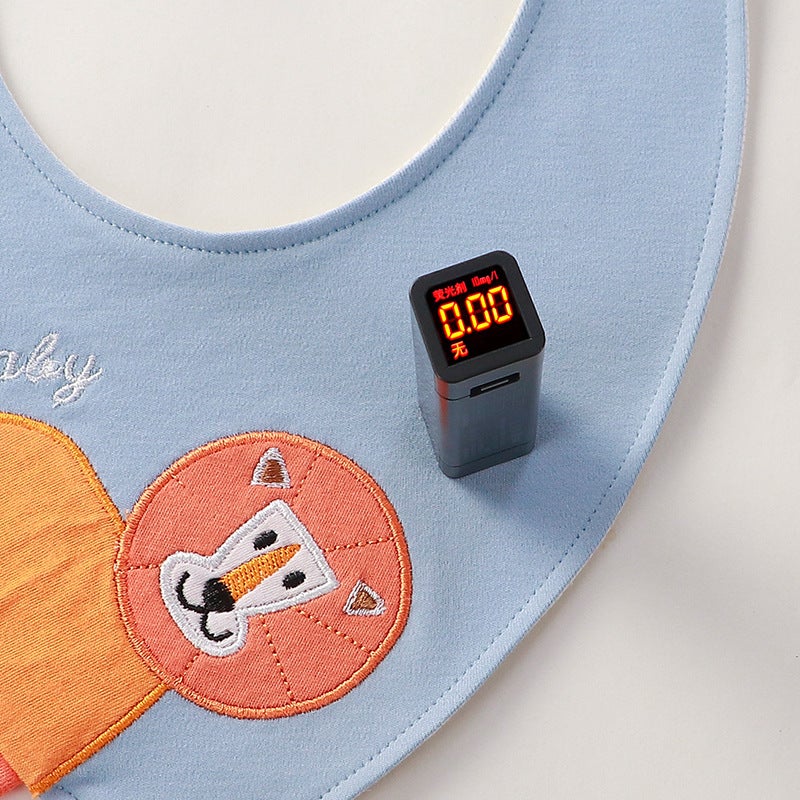 Newborn Cotton Soft Bib with Snap Buttons and Cartoon Pattern - Image 3