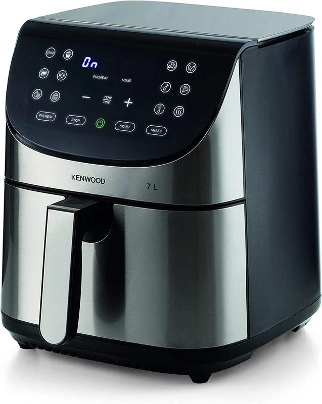 KENWOOD KENWOOD Digital Air Fryer XXXL 7L 2.8KG 1800W with Max Crisp Function, Recipe Book, Rapid Hot Air Circulation for Frying, Grilling, Broiling, Roasting, Baking and Toasting HFM80.000SS Silver/Black
