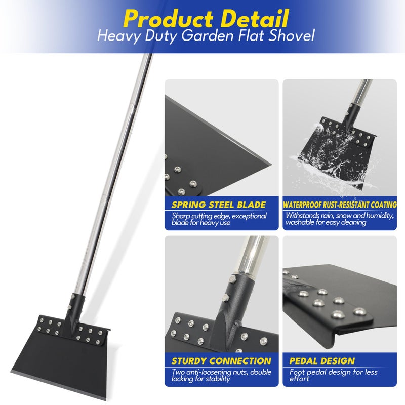 CKLT Ice Scraper for Driveway 65in Garden Flat Shovel Ice Chopper Heavy Duty Multi Weeding Shovel with 11in Spring Steel Blade Floor Scraper for Ice, Snow, Weedï¼ŒDirty, Moss, Driveway, Lawn Edging - Image 3