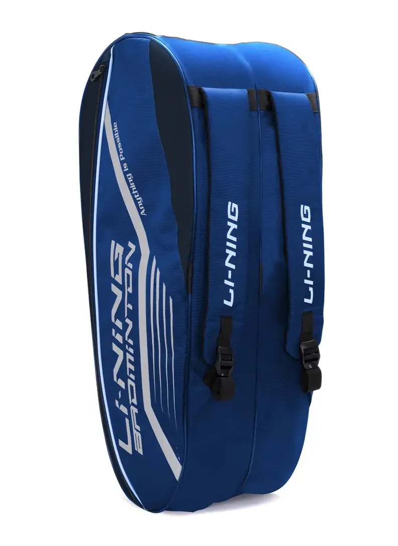 لي-نينج Li-Ning Hot Shot Double Zipper Polyester Badminton Kit Bag (Royal Blue, Navy)