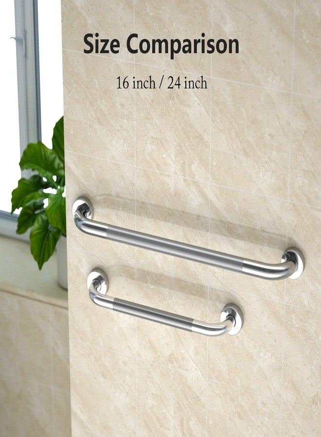 YuanDe Anti Slip Shower Grab Bar 24 Inch, YuanDe Chrome Stainless Steel Bath Grab Bar, Knurled Bathroom Safety Rail, Shower Handrail Support, Handicap Elderly Injury Balance Assist Handles - Image 5