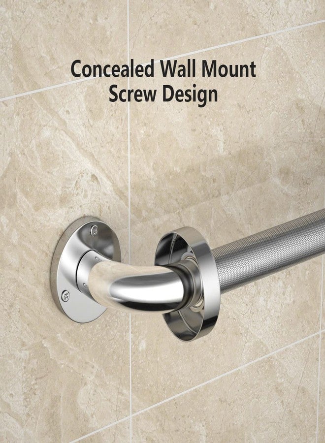 YuanDe Anti Slip Shower Grab Bar 24 Inch, YuanDe Chrome Stainless Steel Bath Grab Bar, Knurled Bathroom Safety Rail, Shower Handrail Support, Handicap Elderly Injury Balance Assist Handles - Image 4