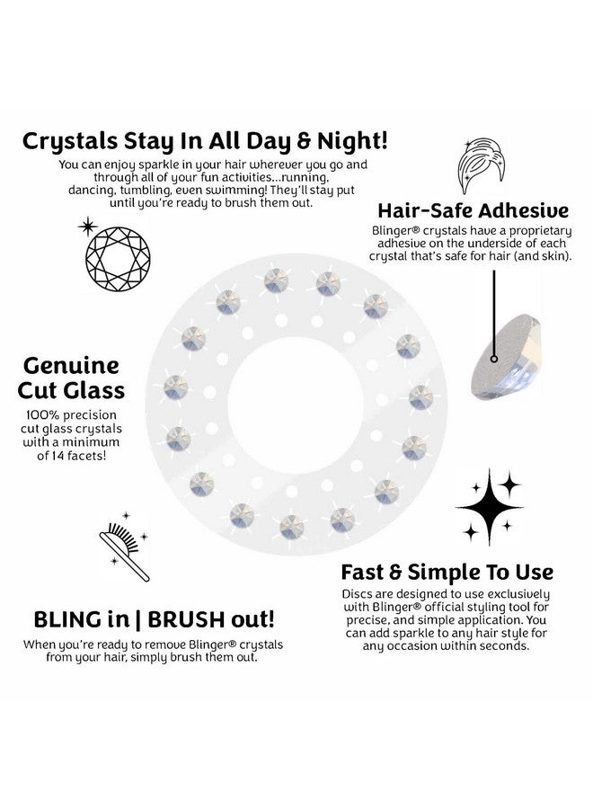 Blinger blinger Crystal Refill Pack | 5 Discs - 75 Precision-Cut Glass Crystals | Styling Tool not included | White Opal 5 mm - Image 3