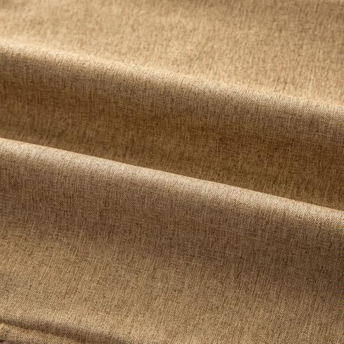 Yaertun Pack of 2 Decorative Linen Soild Throw Pillow Covers Farmhouse Neutral Cushion Covers Pillowcase for Chair Couch Sofa Bedroom Living Room Home Decor 26 x 26 Inch Camel - Image 3