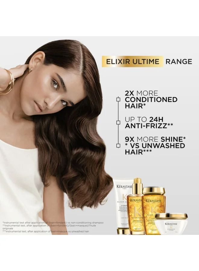 KERASTASE Kerastase Elixir Ultime L'Huile Original Shine-Enhancing Oil For All Hair Types, Infused Marula Oil, Camellia Oil & Argan Oil - 100ml