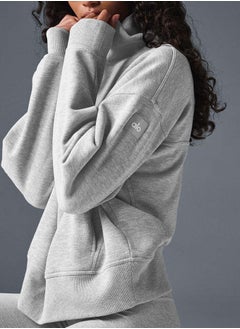 ALO Early Spring High-neck Casual Loose Fit Sporty Lightweight Hooded Sweatshirt