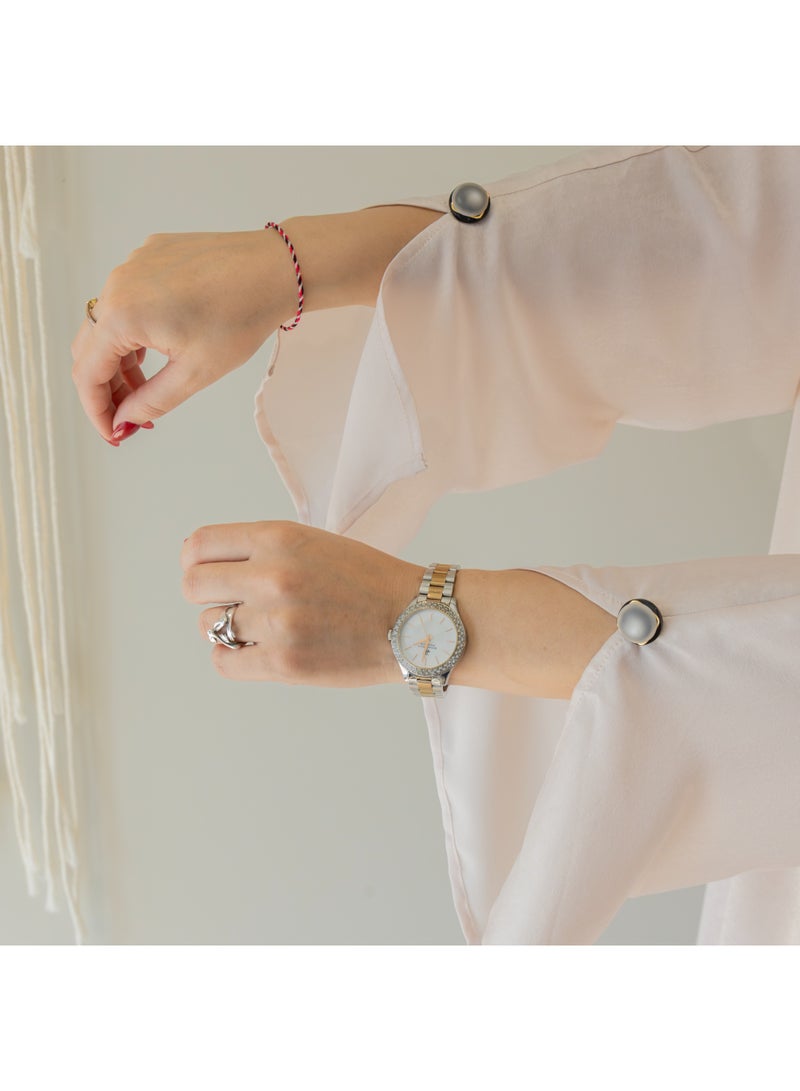 Linelle Luxury Soft Pink Abaya for Women – Elegant Front Open Style with Decorative Button Detailed Sleeves and Neck, Modest Daily & Occasion Wear - Image 3