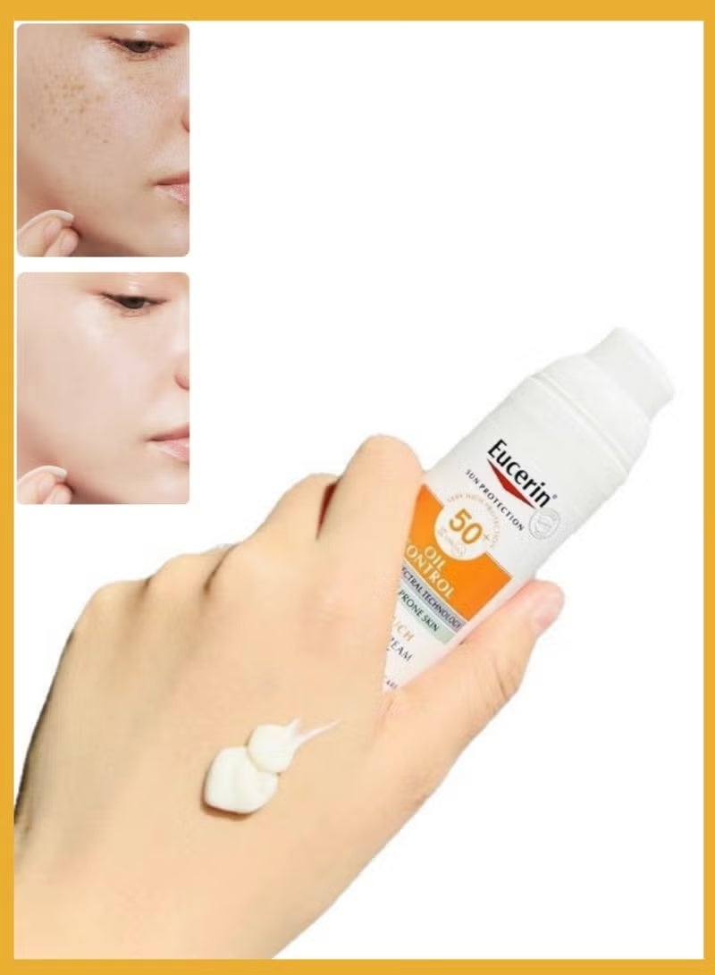 يوسيرين جل الشمس فائق الخفة SPF 50+ للبشرة الدهنية والعرضة للحبوب – تحكم متقدم في الزيوت، ملمس جاف، حماية من الأشعة فوق البنفسجية UVA/UVB وHEVIS، غير دهني، 50 مل - Image 4